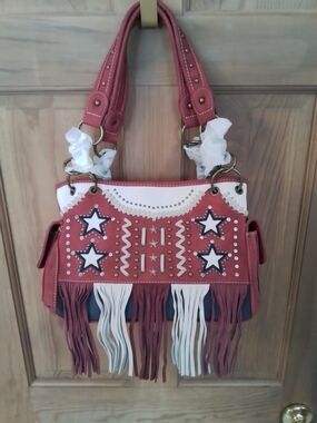 Montana West American Pride Fringed Satchel Handbag *NWT*